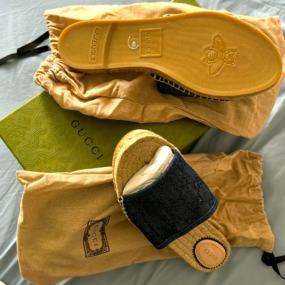 Gucci denim color sandals new